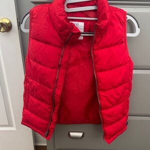 GAP Bright Red Quilted Vest